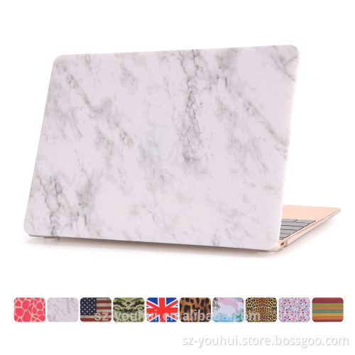 Factory Price Multicolor White Marble Hard Case Flip Cover for Macbook 12.1" with Retina